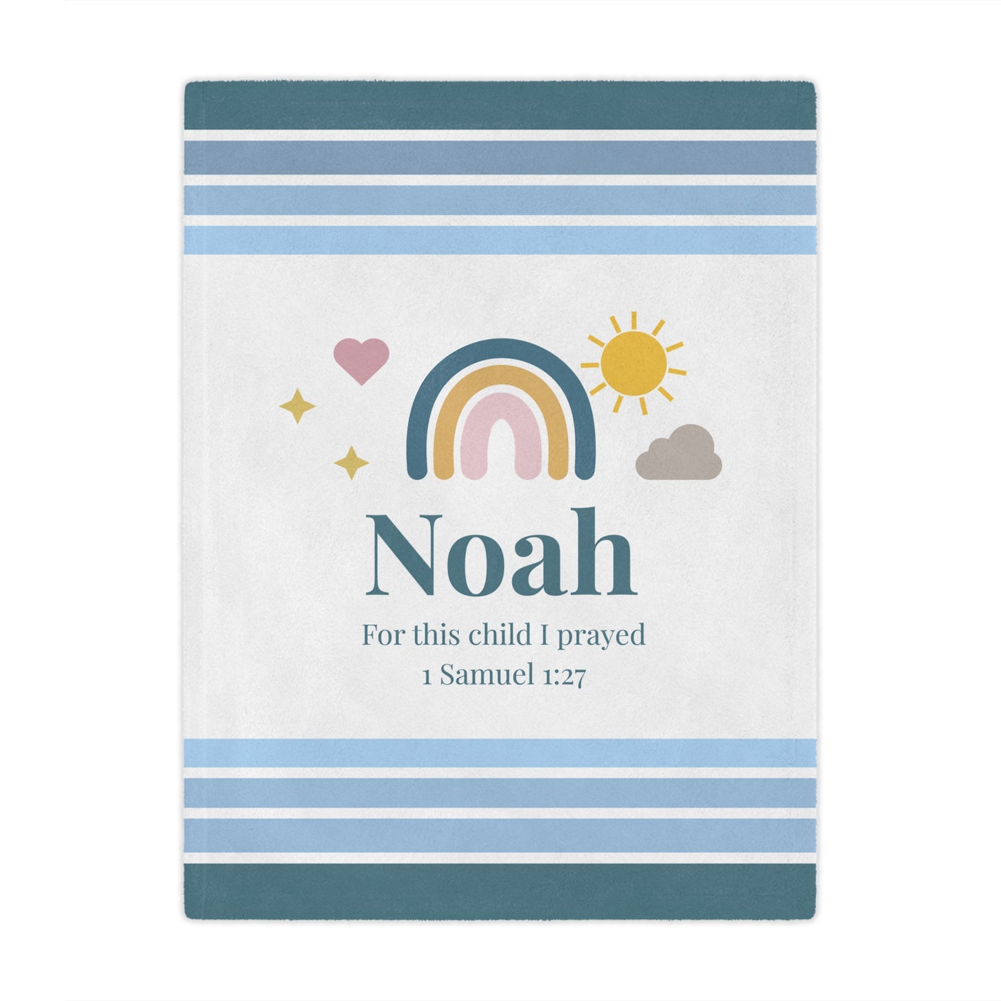 Personalized Striped Boys' Rainbow Baby Minky Blanket