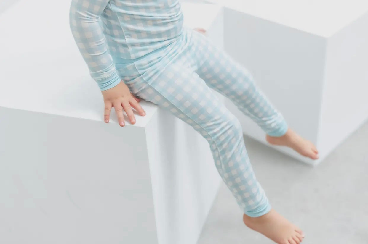 Blue Gingham Toddler Bamboo Pajama Set