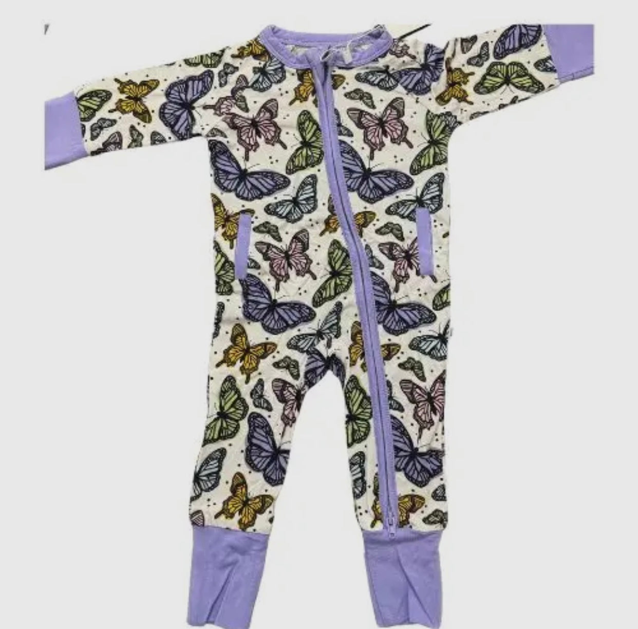 Butterfly Adaptive Bamboo Baby Pajamas (NICU friendly with tube and port access)
