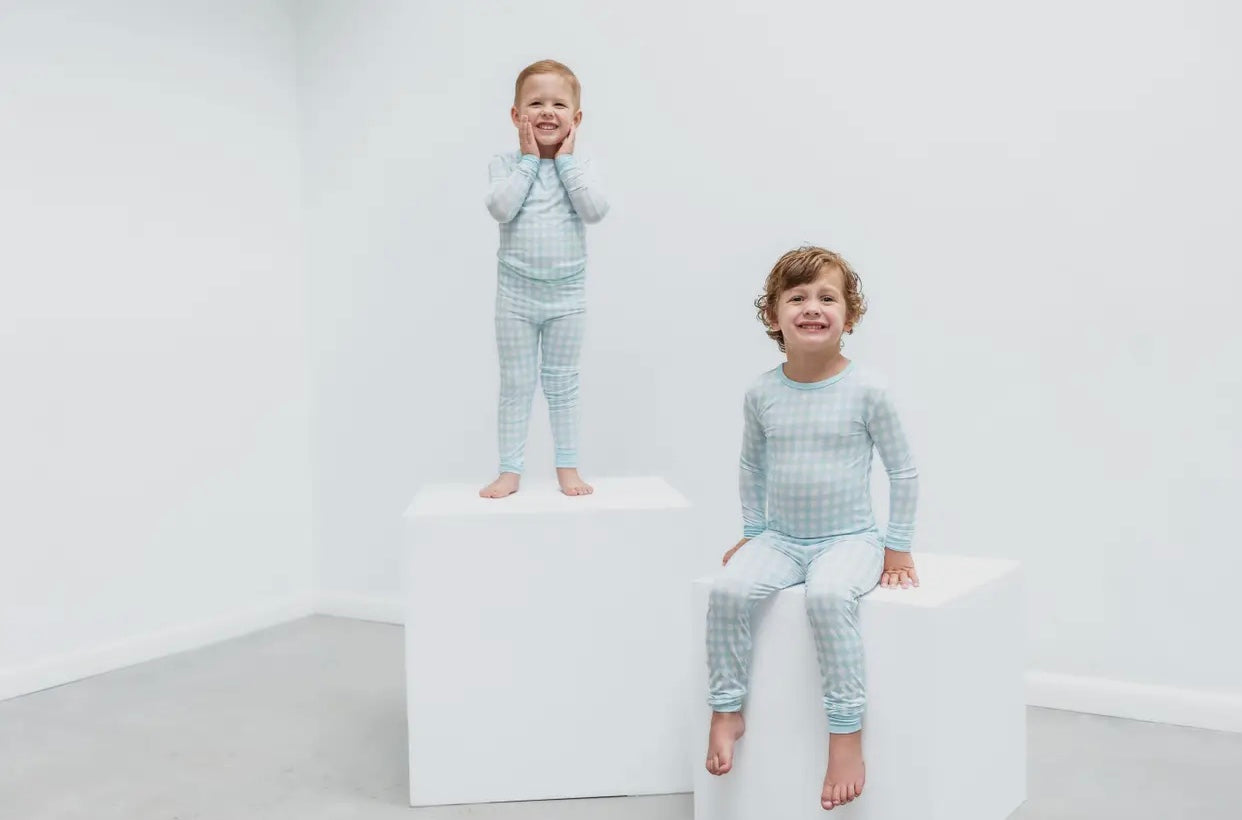 Blue Gingham Toddler Bamboo Pajama Set