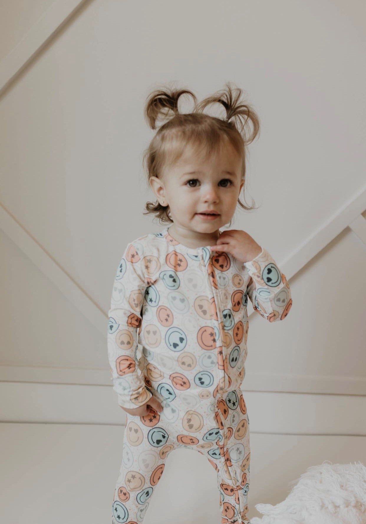 Smiley Bamboo Baby Pajamas