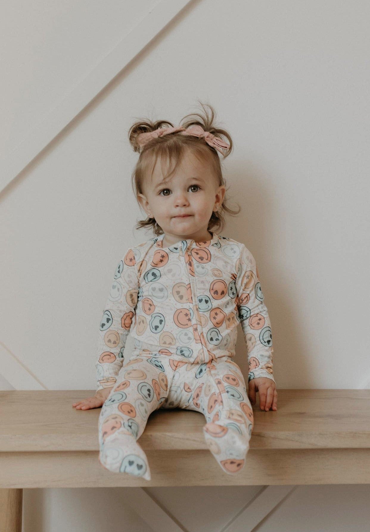 Smiley Bamboo Baby Pajamas