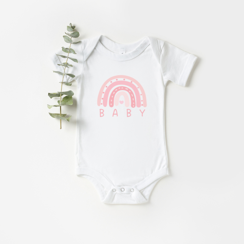 Pink Rainbow Baby Short Sleeve Bodysuit
