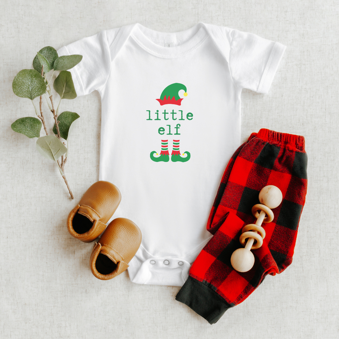 Little Elf Baby Short Sleeve Bodysuit