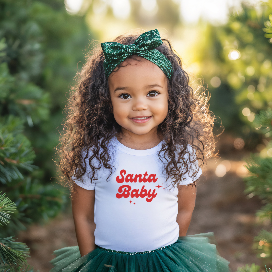 Santa Baby Toddler Short Sleeve Tee (Colors: Black, White)