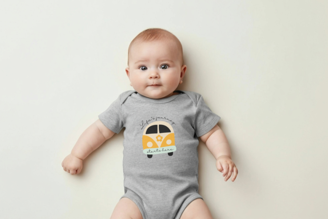 Life's Journey Starts Here Baby Short Sleeve Bodysuit