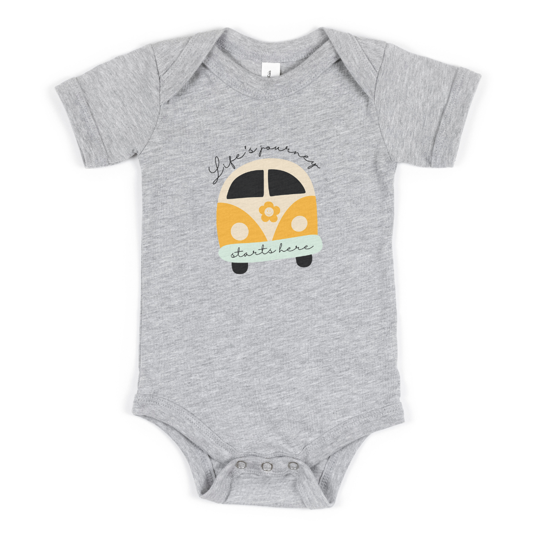 Life's Journey Starts Here Baby Short Sleeve Bodysuit