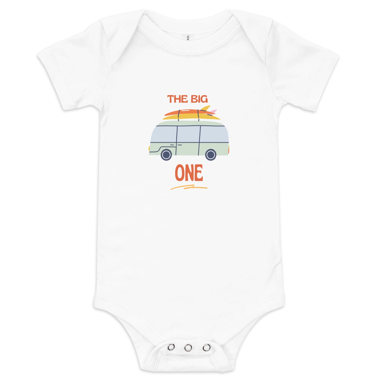 The Big One First Birthday Bodysuit - Surfing Van