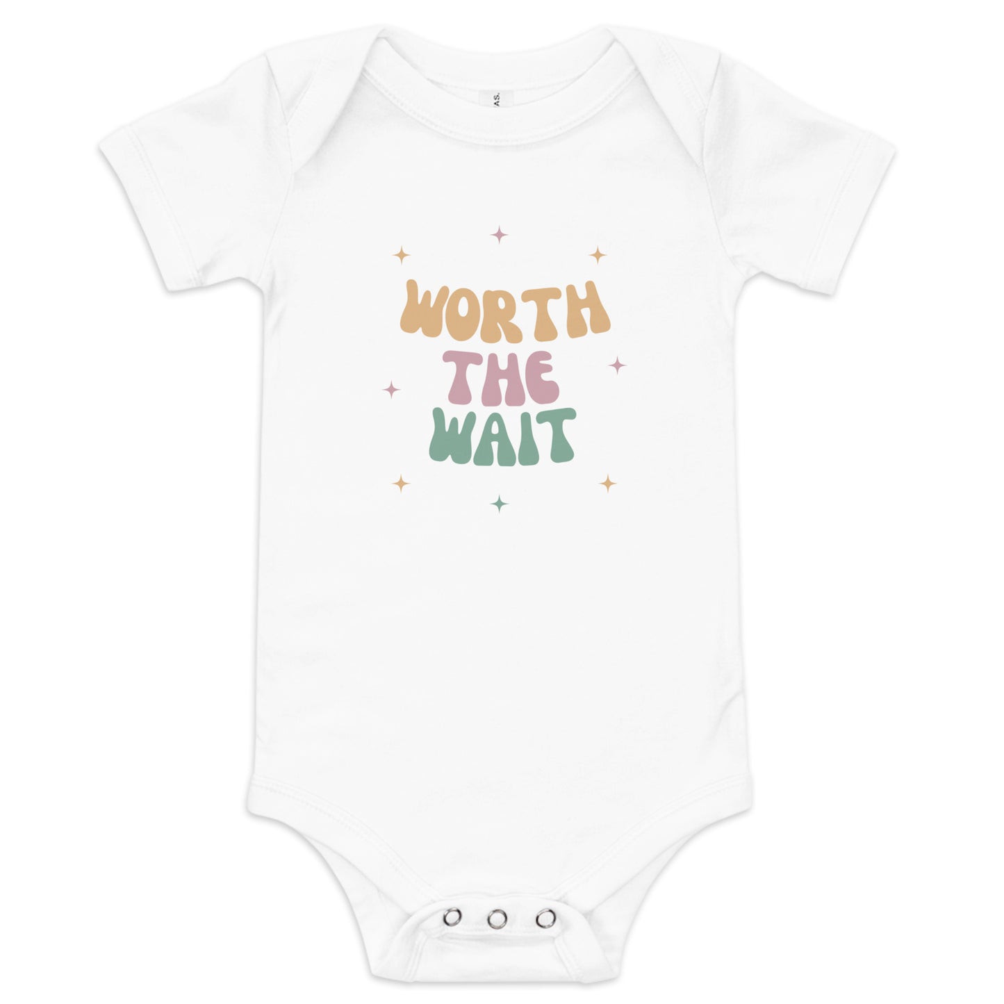 Worth the Wait Retro Baby Short Sleeve Bodysuit