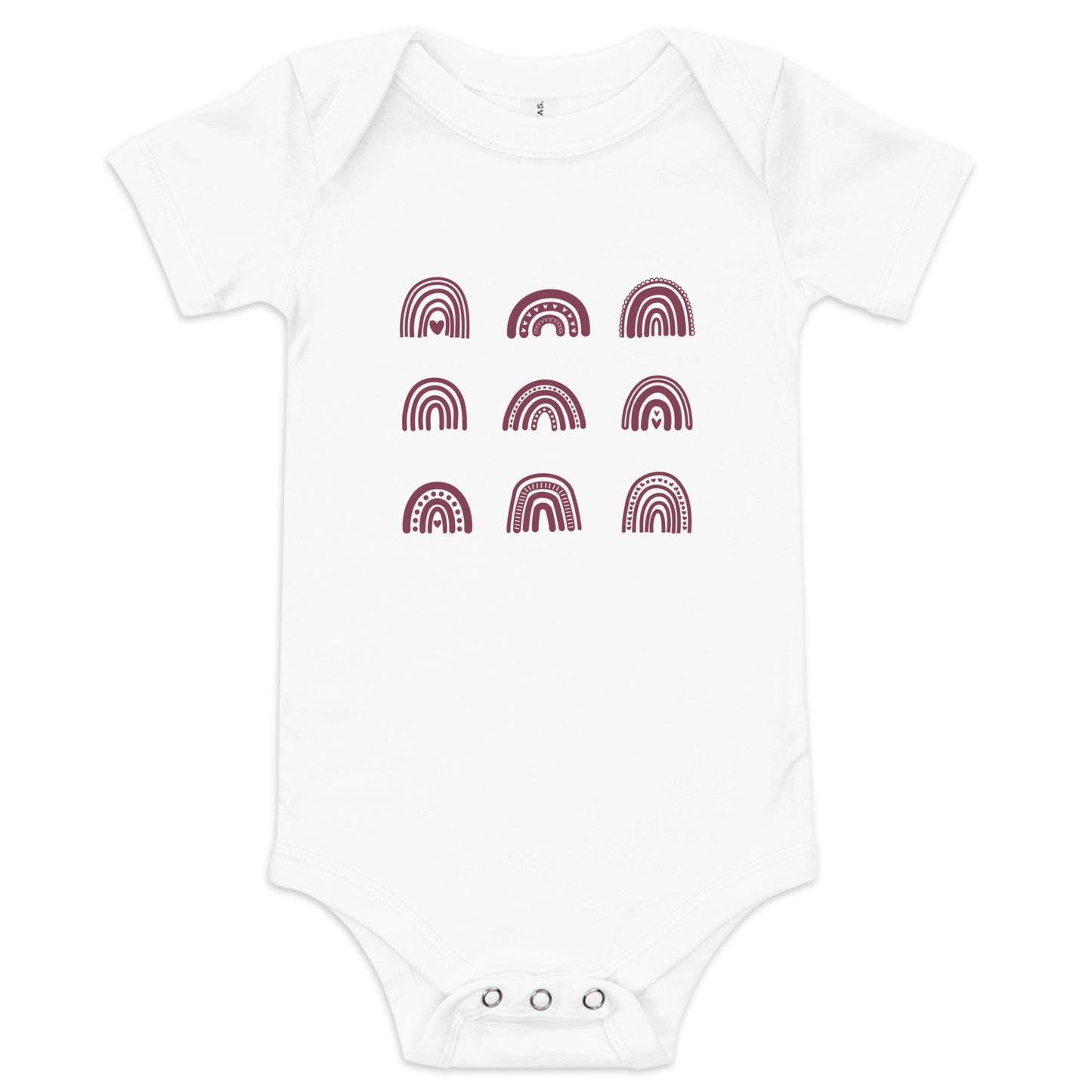 Boho Rainbows Baby Short Sleeve Bodysuit - Plum Rose