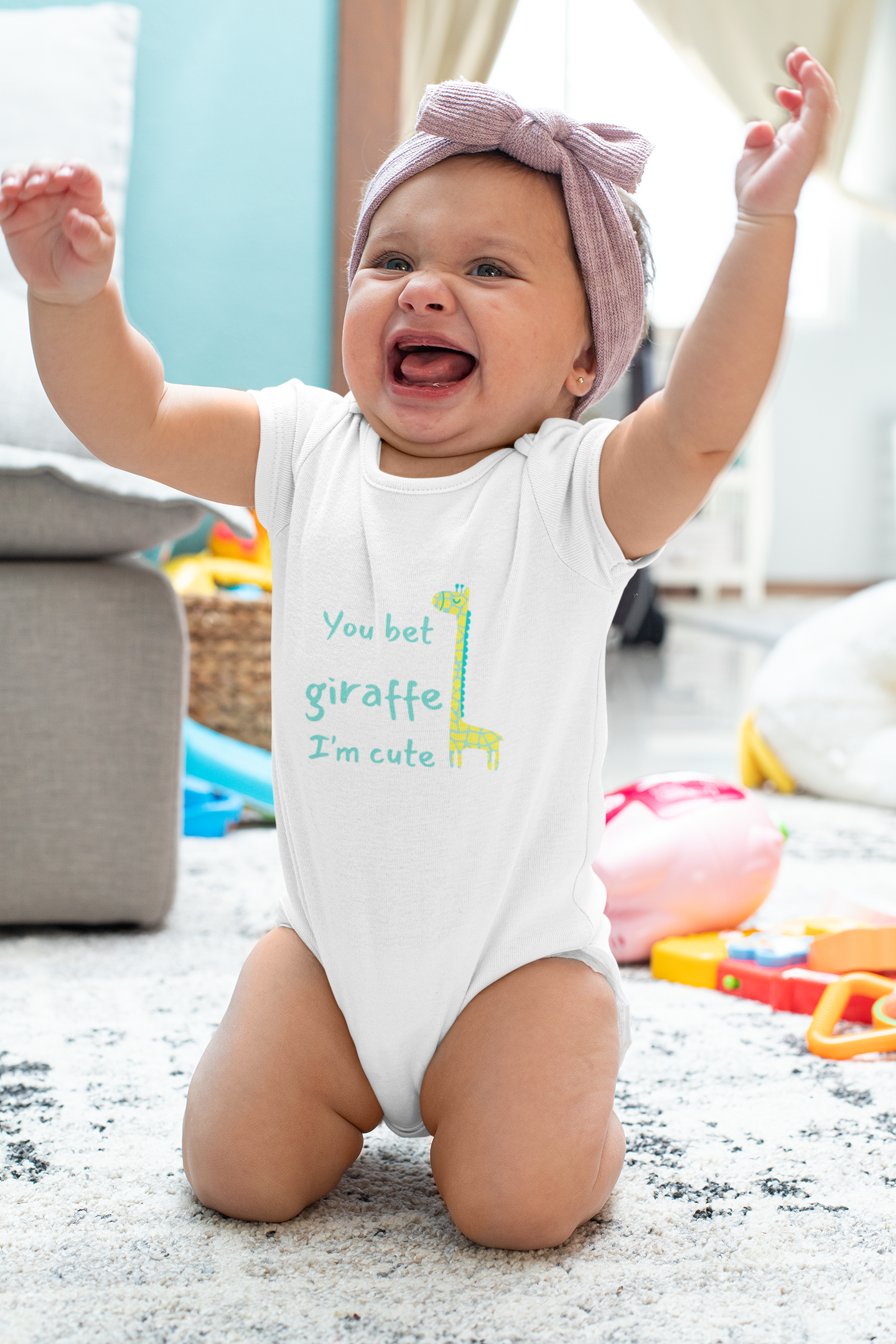 You Bet Giraffe I'm Cute | Graphic Onesie® and Sock Set