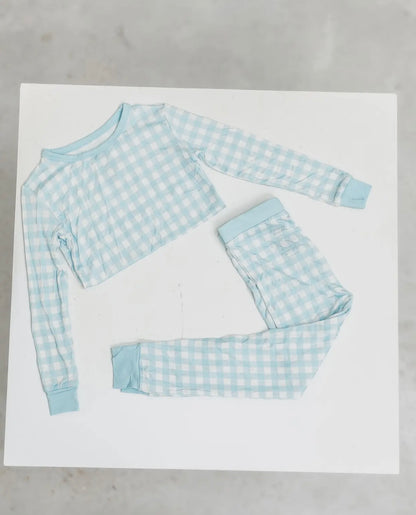 Blue Gingham Toddler Bamboo Pajama Set