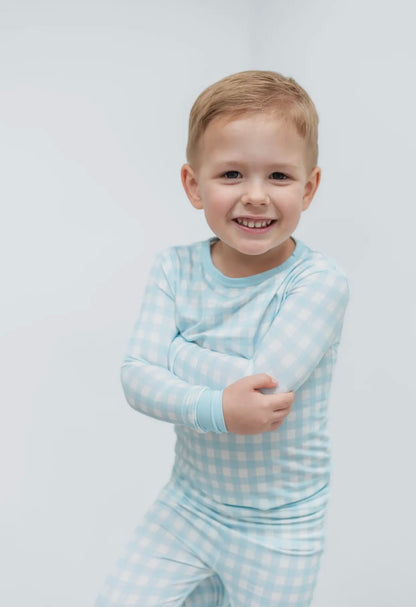 Blue Gingham Toddler Bamboo Pajama Set