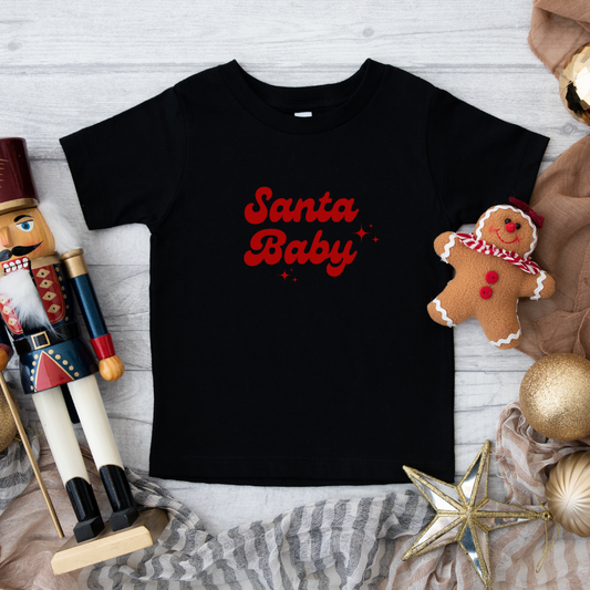 Santa Baby Toddler Short Sleeve Tee (Colors: Black, White)