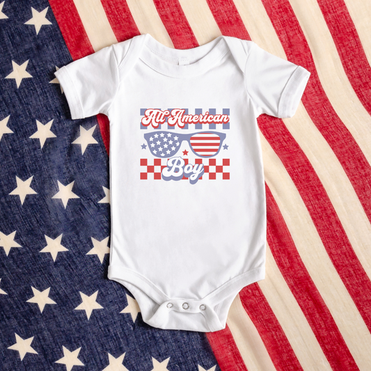 All American Boy 4th of July Baby Bodysuit