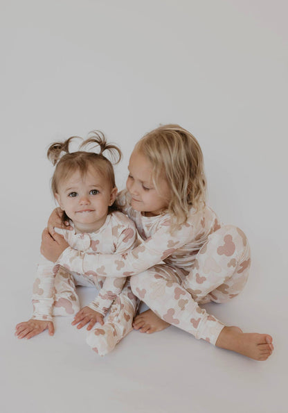 Neutral Mouse Toddler Bamboo Pajama Set