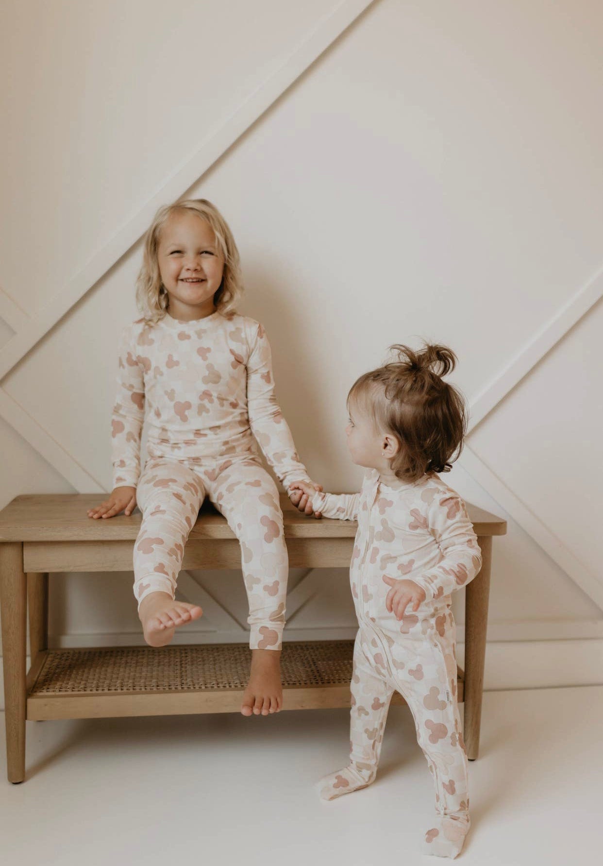 Neutral Mouse Toddler Bamboo Pajama Set