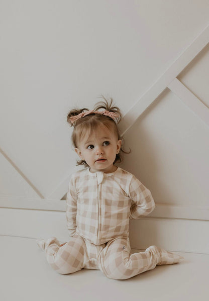 Honey Gingham Baby Bamboo Pajamas