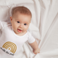 Worth the Wait | Graphic Onesie® and Matching Rainbow Sock Set