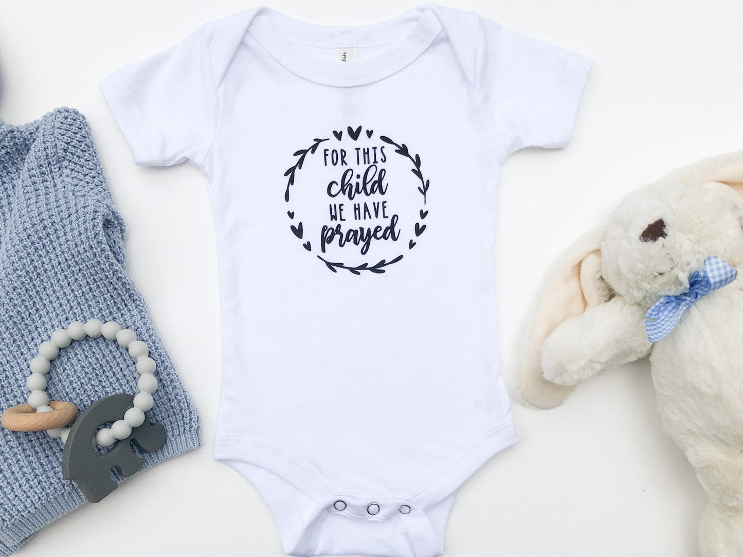 For This Child We Have Prayed Baby Bodysuit and Sock Set