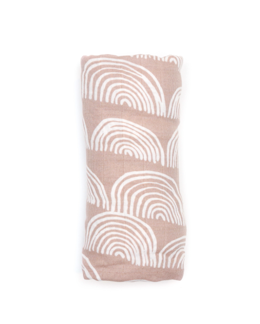 Handmade Blush Rainbow Swaddle