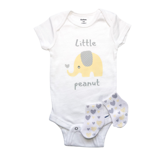 Little Peanut | Graphic Onesie® and Matching Sock Set