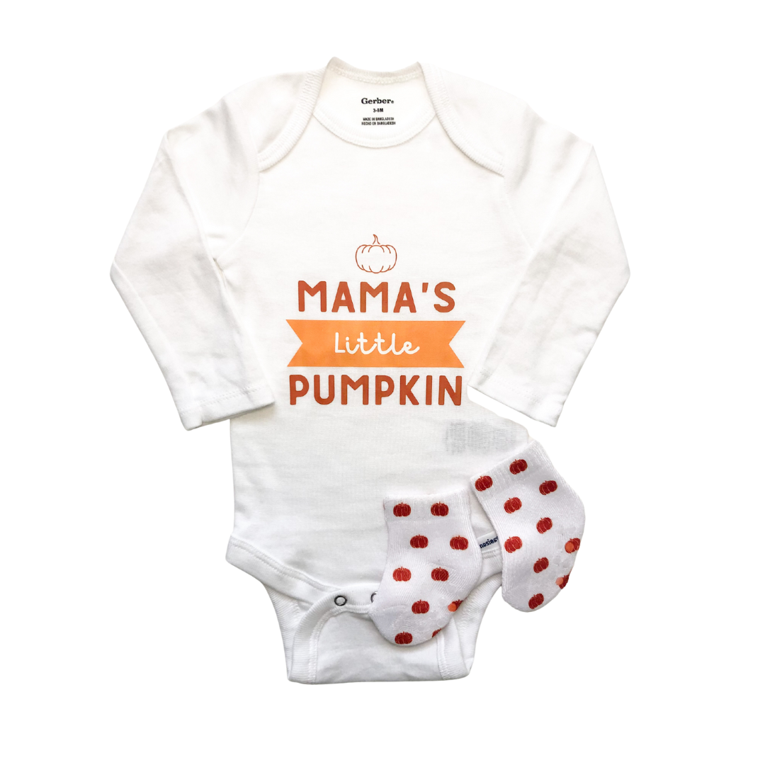 Mama's Little Pumpkin | Graphic Onesie® and Sock Set