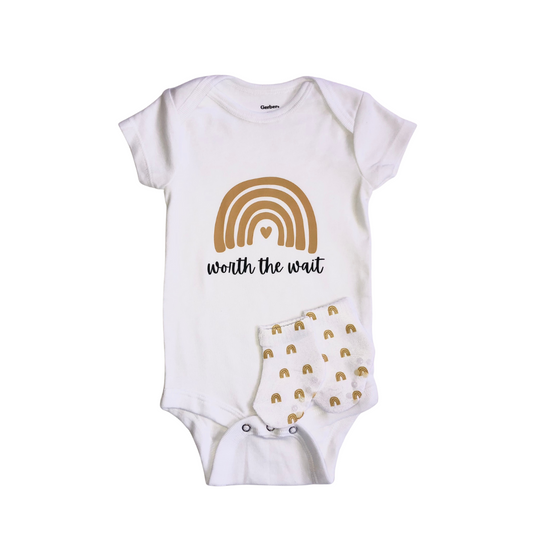 Worth the Wait | Graphic Onesie® and Sock Set