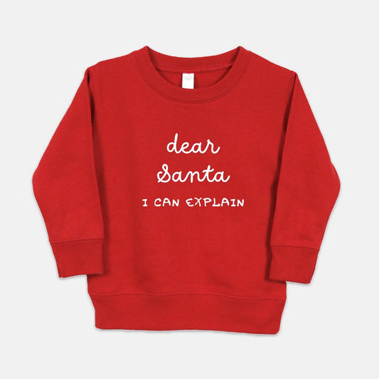 Dear Santa Toddler Sweatshirt (Red)