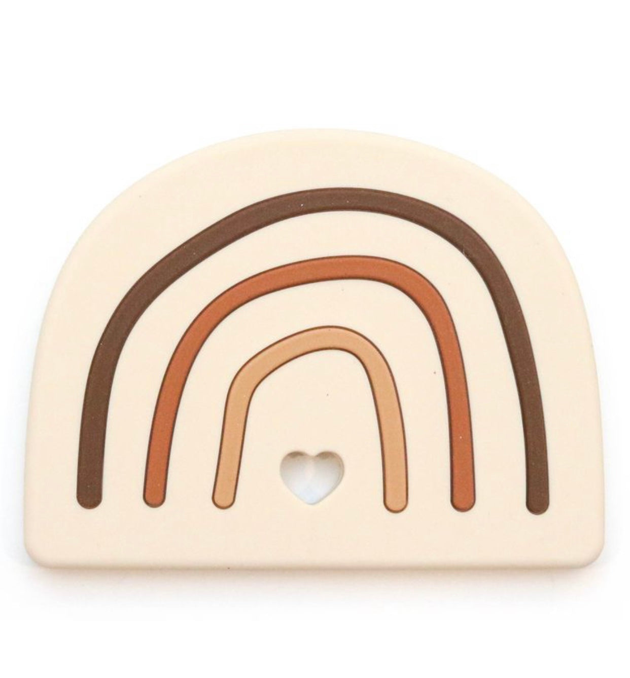 Silicone baby teether with rainbow design
