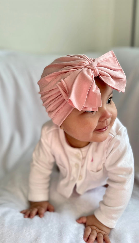 Baby Turban with Bow | Pink