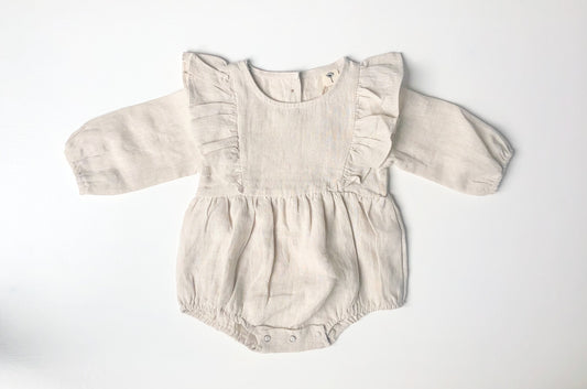 Long Sleeve Linen Baby Romper
