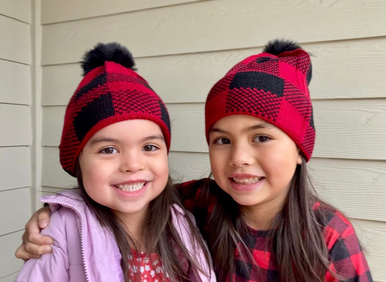 Mommy & Me Buffalo Plaid Hats