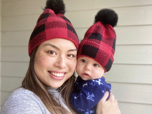 Mommy & Me Buffalo Plaid Hats
