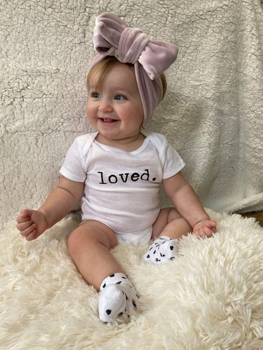 Loved | Graphic Onesie® and Sock Set