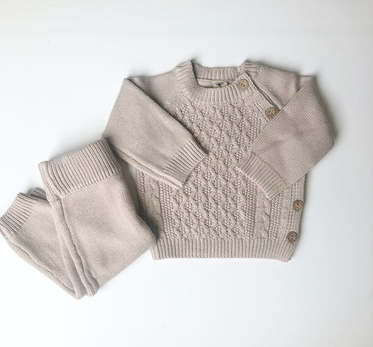 Taupe Knit Sweater Set